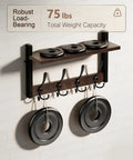 Top Notch Wall Mount Wood Coat Rack Sweet Space Saving Shelf Display Hook System features load-bearing shelf and decorative hooks.