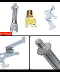 Upgrade Your Brakes With This Awesome A-Premium Rear Drum Brake Hardware Kit Perfect For Chevy Corvette And Cadillac XLR Models From 99 To 09 Ensure Proper Fitment And Smooth Stopping Power For That Classic American Muscle Car Ride. Rear drum brake hardware kit with steel pins, springs, and clips for 190mm system