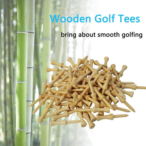 Wooden Golf Tees 83mm White Step Down 100 Count Durable Hardwood Practice Tees For Standard Cup Size 0.44 Inch Fixed Height