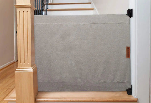 Banister To Wall Stair Gate For Kids And Pets, Adjustable 36 To 43 Inches Wide And 32 Inches High, Fabric Baby Gate For Stairs With Banisters