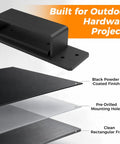 Treehouse Floating Bracket For 1.25 Inch Hardware Built Tough For Between Trees Or Post Handles 1.25 X 15 Inch Lag Bolts Or TABs Black Powder Coated Alloy Steel With UHMW Bearing Surface For Ultra Smooth Movement, black powder-coated bracket with pre-drilled holes