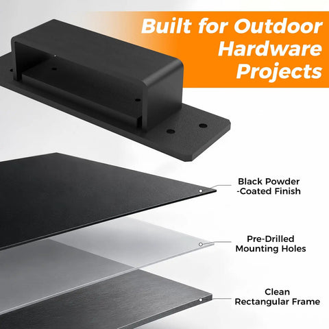 Treehouse Floating Bracket For 1.25 Inch Hardware Built Tough For Between Trees Or Post Handles 1.25 X 15 Inch Lag Bolts Or TABs Black Powder Coated Alloy Steel With UHMW Bearing Surface For Ultra Smooth Movement, black powder-coated bracket with pre-drilled holes