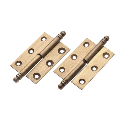 Dope Vintage Industrial Folding Butt Hinges For Cabinets And Boxes By Dophee, Antique Brass 2-Pack With Screws, Durable Hardware