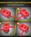 Beefy 30 Amp Automatic Reset Circuit Breaker 12V 24V DC Waterproof IP66 For Automotive Marine Boat RV Trailer Solar System With Cover And Stud Bolt Terminals Pack Of 6, surface mount