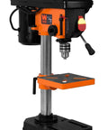 2.3-Amp 8-Inch Cast-Iron Benchtop Drill Press With 5 Speed Settings, 1/2-Inch Keyed Chuck, Black And Orange