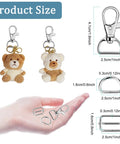 Product size details for Top Shelf 60 Piece Bag Making Hardware Kit featuring swivel snap hooks and D Rings.