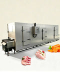 Industrial Grade Pro Gear Stainless Steel Iqf Tunnel Freezer Built Tough With Heavy Duty Conveyor for meat and veggies processing.
