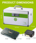 Extra Large Medicine Lock Box With Adjustable Shoulder Strap And Child Safety Lock Portable Medical Organizer Aluminum Alloy MDF