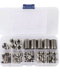 Self Tapping Wire Thread Inserts 50 Piece Repair Kit For Reinforcing Screws Made Of Stainless Steel DIY Friendly Easy One Tool Install Heavy Duty Screw Thread Repair Vibration Resistant And Long Lasting in plastic case