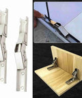 Adjustable Door Hinge Set Self Supporting Cabinet Door Flap 90 Degree with heavy duty rust resistant hardware displayed