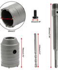 Hordion gray 50mm concrete hole saw with SDS-Plus shank and 202mm connecting rod drill for cement brick walls