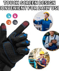 Anti-Vibration Work Gloves For Men With Cut-Resistant Safety Impact, Heavy Duty TPR Back Of Hand Protection, Blue and Black