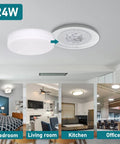 2 Pack LED Light Engine Retrofit Kit For Ceiling Fans And Lighting Fixtures With 6 Inch 24W 2200 Lumen Output 3 Color Temperature Modes