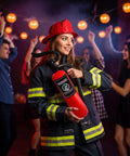 Inflatable Fire Extinguisher Prop For Firefighter Costumes And Themed Parties, 20 Inch Red Blow Up Accessory For Realistic Look