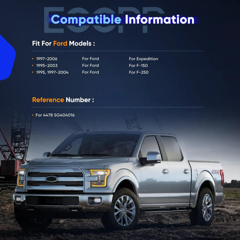 Silver Ford truck model displayed for Ford Front Hood Lift Supports Gas Springs For Expedition 1997-2006, F-150 1997-2004