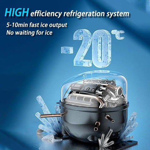 Slick Portable Countertop Ice Maker For Chewable Crushed Ice Cocktails quick touch self cleaning high efficiency refrigeration system