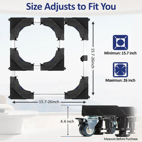 Heavy Duty Appliance Dolly With 10 Support Feet And Four Locking Swivel Wheels For Easy Moving Of Washers Dryers Fridges And Mini Refrigerators size adjusts 15.7-26 inch