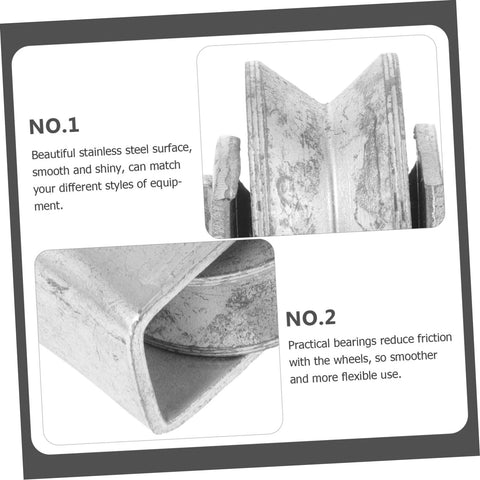 Cast iron V-groove wheel for garage doors and sliding gates; heavy-duty metal construction.