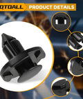 Premium Black Nylon Push Pin Clips for Bumper Shield and Fender Trim Panel Fasteners Retainer Rivets