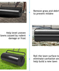 Heavy Duty Lawn Roller 17 Gallons Water Filled Sod Roller With Steel Drum And Ergonomic Handle for various lawn applications.