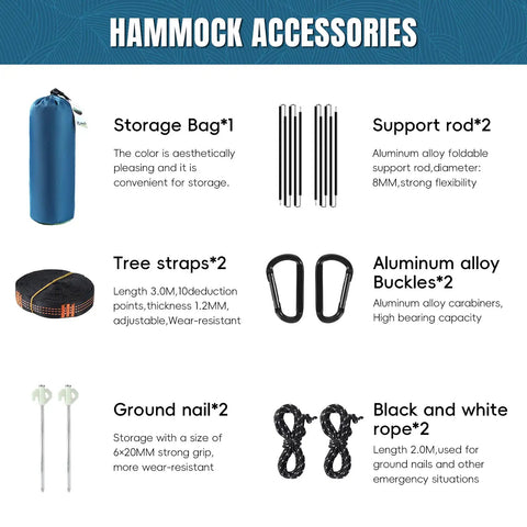 Double Camping Hammock With Mosquito Net Ultra Lightweight Portable 210T Nylon Rain And Sun Shield Includes Two 10 Ft Tree Straps