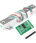Digital Load Cell Weight Sensor With HX711 Weighing Breakout Board For Arduino DIY Projects 5Kg Capacity Portable Kitchen Scale Module Easy Plug N Play High Precision 24 Bit ADC, metal load cell and PCB board