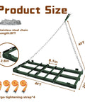 Heavy Duty Drag Harrow Driveway Grader For Gravel Tow Behind Lawn Rake with 4ft adjustable steel frame and chains