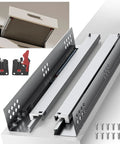 Bottom Mount Soft Close Drawer Slides Full Extension Concealed Rails 14 Inch Pair 100 LB Load Frameless Cabinet Fit No Bracket Fits One Half To Five Eighth Inch Drawer Sides Heavy Duty Kitchen And Home Upgrade, with screws and clips