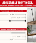 3 In 1 Door Security Bar And Barricade For Home Defense And Travel Heavy Duty Adjustable Iron Door Stopper for Hinged and Sliding Doors