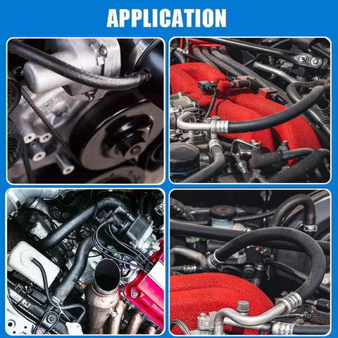 Heavy Duty Three Quarter Inch Transmission Oil Cooler Hose Ten Foot Rubber Coolant Line connects engine components in various vehicles.