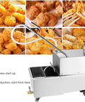 Heavy Duty 550W Commercial Oil Filter Machine With 65 Liter Stainless Steel Tank for deep fryer maintenance and clean cooking oil.