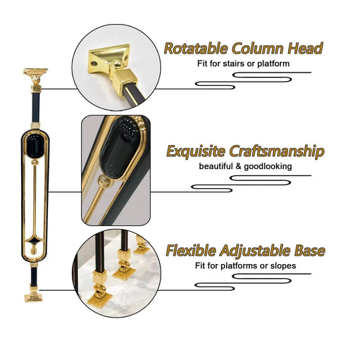 Built Tough Aluminum Stair Spindles With 270 Degree Pivot Brackets For Deck Or Patio DIY Railings showing features like rotatable head and flexible base.