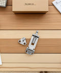 Front view of BCOATH stainless steel toolbox buckle lock two-piece set with anti-rattle mechanism and mounting plate