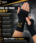 Copper Infused Wrist Brace Pair For Carpal Tunnel Pain Relief, Adjustable Medium Fit For Men And Women shown.