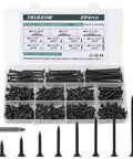 Wood Screws Assortment Kit 224 Pieces High Hardness Phillips Drive Self Tapping Flat Head Coarse Thread Carbon Steel 8 Sizes Rust Resistant