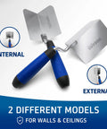 Pro Grade Inside Corner Drywall Trowel With Stainless Steel Blade And Soft Grip Handle in internal and external angle models