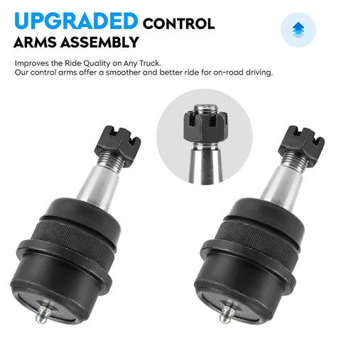Jeep Wrangler Front And Rear End Link Kit For 2007 To 2017 Wrangler JK 2018 With Stabilizer Sway Bar And Upper And Lower Ball Joints, Driver And Passenger Side, DS300005 ES3624 ES800594 ES800593 black metal control arm assembly