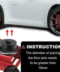 Durable Rubber Jack Pad Set For Porsche 911 964 991 993 996 Turbo 997 Cayman Boxster Safe Lift And Underbody Jacking Dual Use Puck Adapters 2 Pack For Easy Home Garage Lifting with size instructions next to Porsche wheel and floor jack