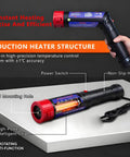 Handheld 1700W Heavy Duty Magnetic Induction Heater To Kick Loose Rusted Bolts Nuts Gears Quick One Hand Mini Auto Shop Thread Yanker Extractor Aluminum Box with a non-slip handle.