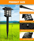 24 Pack Solar Pathway Lights Outdoor Waterproof LED Solar Powered Landscape Lighting product size and features