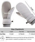 Winter Women Ski Mittens Waterproof Windproof Warm Touch Screen Snow Mitts Anti Slip Snowboard Gloves Gray size chart