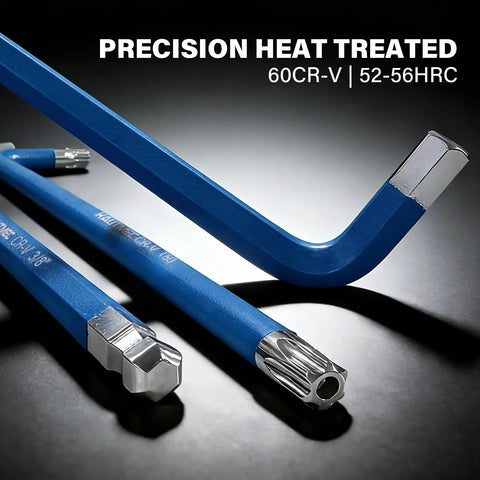 Close-up of Do It All 27 Piece Ball End Hex Key Set With T Handle SAE Metric Allen Wrenches And Torx Keys, 60CR-V Steel