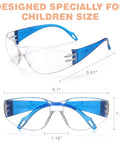 Kid Friendly 24 Pack Safety Glasses With Clear Lenses, Scratch Resistant, ANSI Z87.1 Approved, blue twinkle color frames