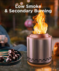 Cozy Tabletop Fire Pit With Stand Smokeless Outdoor Stove For Camping And Patio Use Grab And Go Seven Point Nine By Six Point One Inches Portable Stainless Steel Fueled By Pellets Or Wood Includes Travel Bag