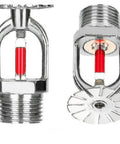 Built Tough Commercial Fire Sprinkler Heads Six Pack Quick Response Pendent Design with red glass bulb and polished chrome finish.