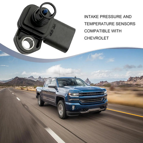 Heavy Duty Intake Air Pressure And Temperature Sensor Replacement Direct Fit For OE 12681993 0828000630 on a Chevrolet truck driving.