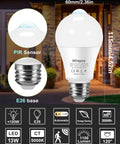 No Brainer Motion Sensor LED Bulbs 13W 100W Equivalent Auto Activated Dusk To Dawn Security Light Bulbs for indoor and outdoor use