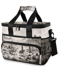 Desert Cowboy Insulated Lunch Bag With Shoulder Strap featuring western desert scene, rugged polyester, and 15L capacity.