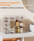 Clear Stackable Drawer Set 12 Pack In 3 Sizes Modular Acrylic Organizer for bathroom counter with makeup and accessories