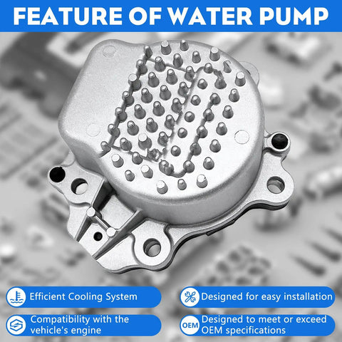 Rock Solid Plug And Play Electric Water Pump Direct Fit For 2016 To 2021 Toyota Prius And 2016 To 2020 Corolla 1.8L close-up view.